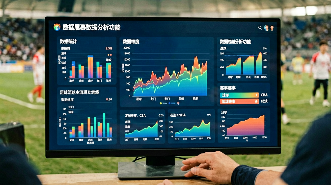 数据统计仪表盘展示多维度赛事数据分析功能